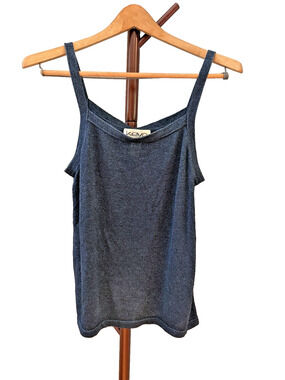 Vintage Kevo Silk Blend Navy Blue with Blue Shimmer Tank Top